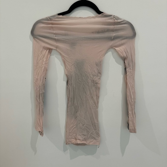 Sheer nude printed mesh long sleeve crop DANCE WEAR - Picture 2 of 2